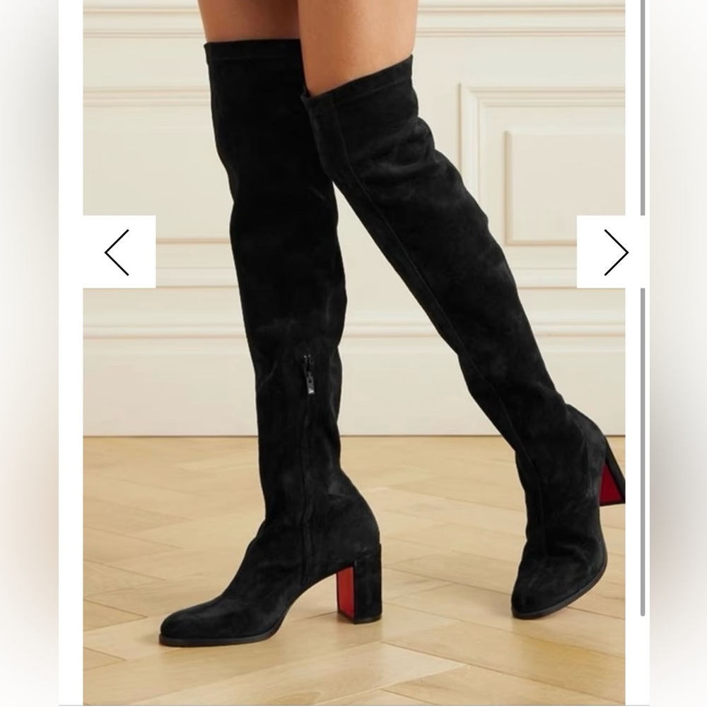 Christian Louboutin over the knee suede boots sz 39.5 new